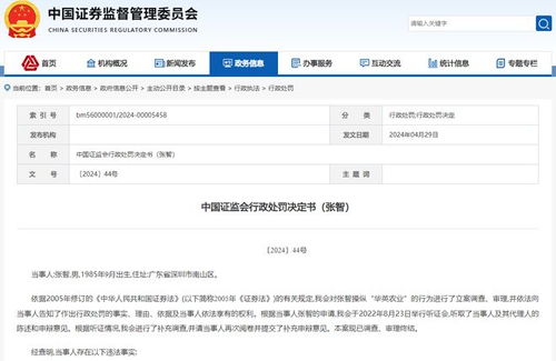 85后 控制109個賬戶操縱華英農業(yè),被罰沒2.66億元